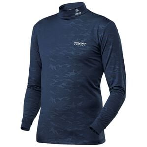 「≪ＴＶ限定★≫＜ダンロップ・リファインド＞裏起毛総柄入りハイネック（メンズカットソー）」｜ネイビー