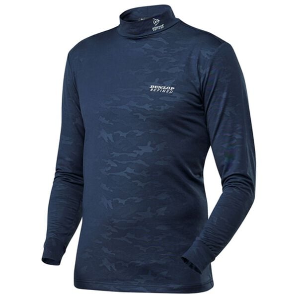 「≪ＴＶ限定★≫＜ダンロップ・リファインド＞裏起毛総柄入りハイネック（メンズカットソー）」｜ネイビー