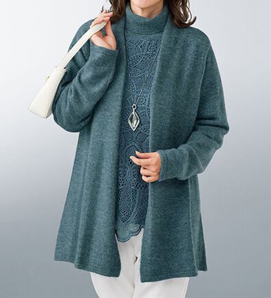 BELLUNA（ベルーナ）の「コードレース使いメランジ調カーディガンアンサンブル（アンサンブル）」