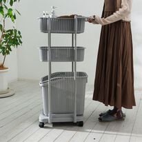 iellio（イエリオ）の「ラタン調ランドリーバスケット ＜ランドリーワゴン ランドリーメイト 洗濯かご ランドリーボックス 脱衣かご＞（ランドリーラック・収納）」