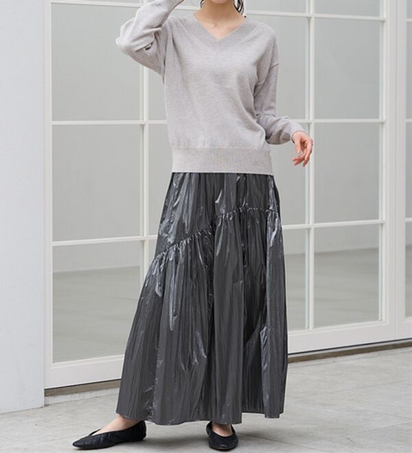 RANAN（ラナン）の「もちもちベーシックニット（Vネック・ハイネック）（ニット・セーター）」｜詳細画像