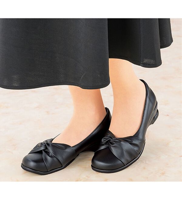 ルフラン（ルフラン）の「ゆったり５Ｅストレッチリボンパンプス（パンプス）」｜詳細画像