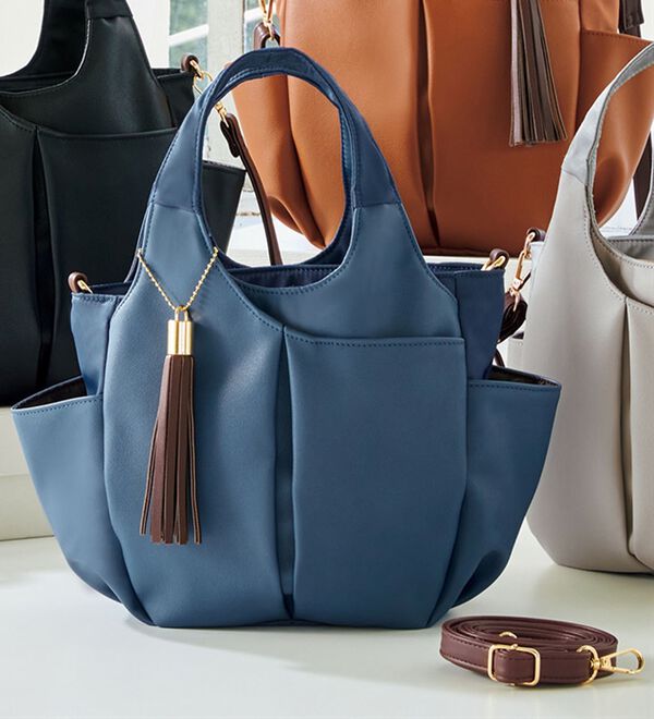 BELLUNA（ベルーナ）の「１０ポケット２ＷＡＹ柔らか軽量手提げ（ハンドバッグ）」｜詳細画像