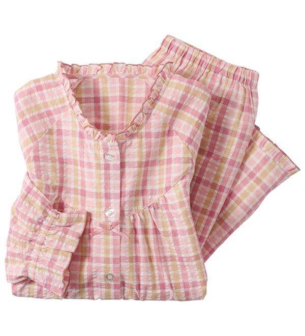 LAVIENNE（ラヴィエンヌ）の「サラッと涼感、綿１００％サッカーパジャマ（パジャマ・ルームウェア）」｜詳細画像