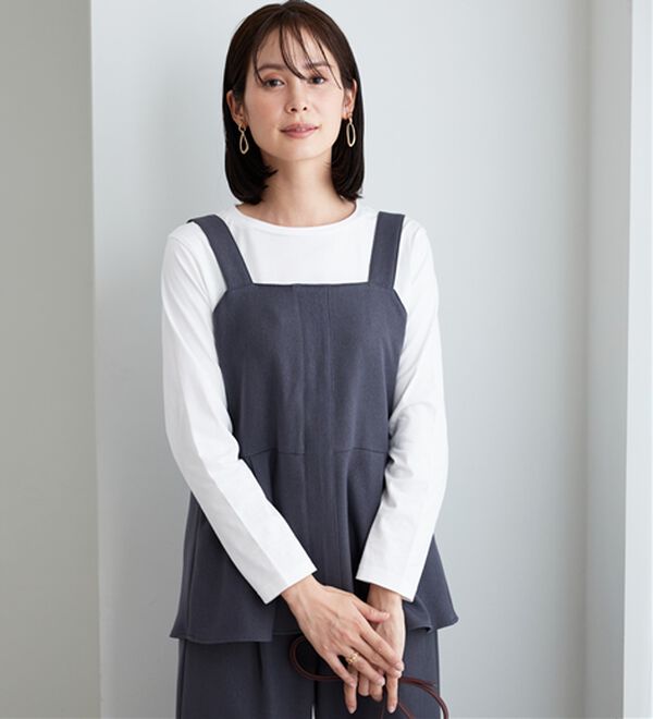 BELLUNA（ベルーナ）の「【着回しのミカタ！】綿100％大人顔サマ見えプリントロンT（カットソー）」｜詳細画像