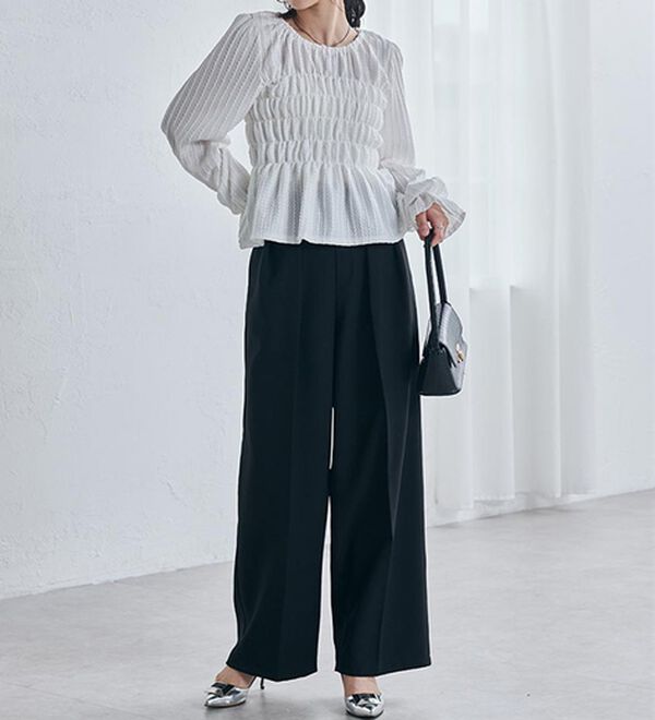 RANAN（ラナン）の「シャーリングカットブラウス（カットソー）」｜詳細画像