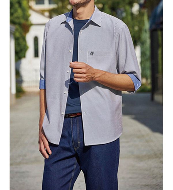 「【３色組】＜コムルヴァン・オム＞ゆとり設計タック入りシャツ（メンズシャツ）」｜詳細画像