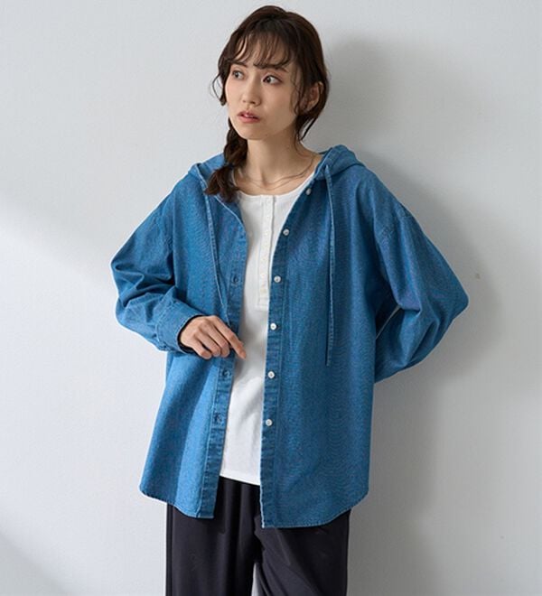 BELLUNA（ベルーナ）の「ゆったり楽ちん！ラフゆるシャツパーカー（シャツ）」｜詳細画像