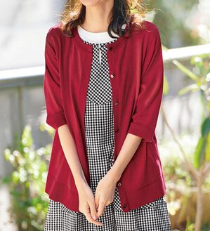 BELLUNA（ベルーナ）の「ヒンヤリ冷感！洗える５分袖カーディガン（ニットカーディガン）」｜詳細画像