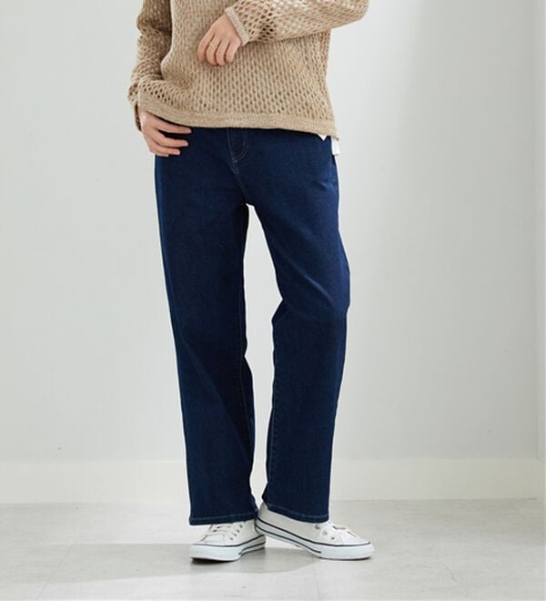 BELLUNA（ベルーナ）の「デニム素材美脚見えワイドパンツ（ワイドパンツ・ガウチョ）」｜詳細画像