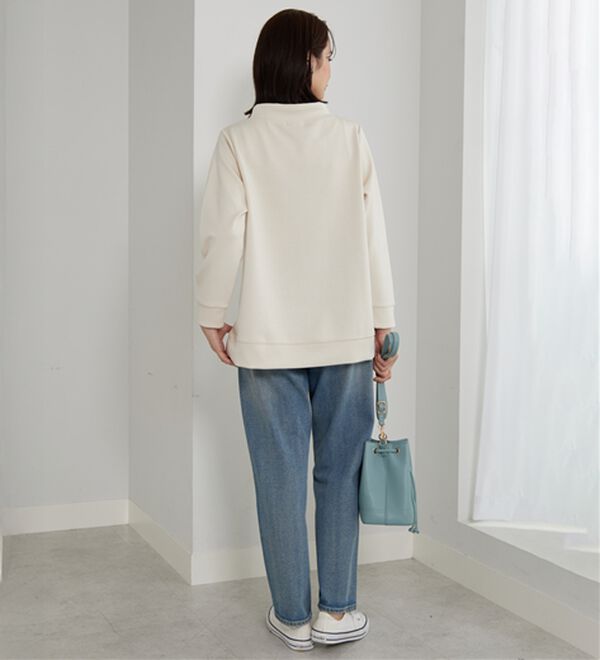 BELLUNA（ベルーナ）の「【新色追加】ワイドネックサイド切替プルオーバー（カットソー）」｜詳細画像