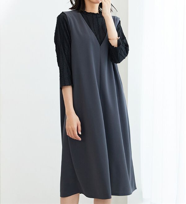 BELLUNA（ベルーナ）の「【2点セット】ジャカードプルオーバー＆ジャンスカセット（アンサンブル）」｜詳細画像