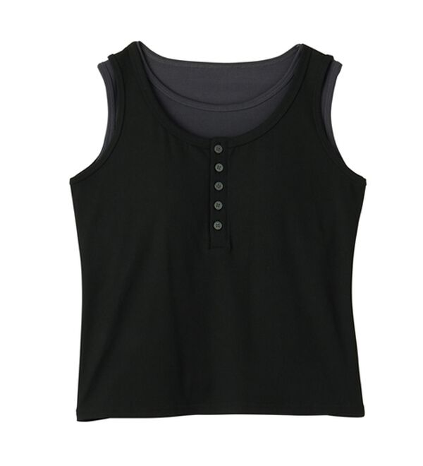 RANAN（ラナン）の「カップ付きレイヤードヘンリーネックタンクトップ（カットソー）」｜詳細画像