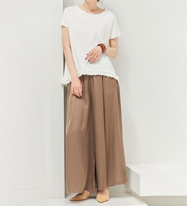 RANAN（ラナン）の「サテンワイドパンツ（ワイドパンツ・ガウチョ）」｜詳細画像