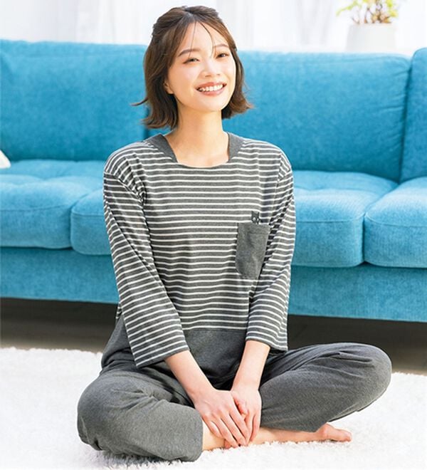 ルフラン（ルフラン）の「【２着組】お得なリラックス猫ホームスーツ（パジャマ・ルームウェア）」｜詳細画像