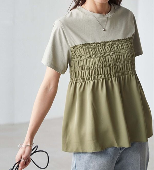 RANAN（ラナン）の「ひんやり！ビスチェ重ね着風Ｔシャツ（カットソー）」｜詳細画像