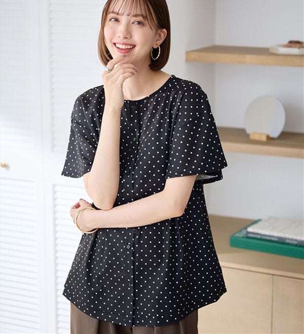 Viola e Viola（ヴィオラ エ ヴィオラ）の「さらさらＥＡＳＹ　Ａラインチュニックブラウス（チュニック）」｜ドット