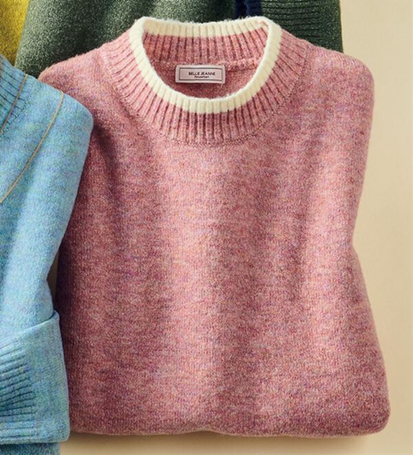 ルフラン（ルフラン）の「肌心地やわらか＊カラフルニット（ニット・セーター）」｜ピンク