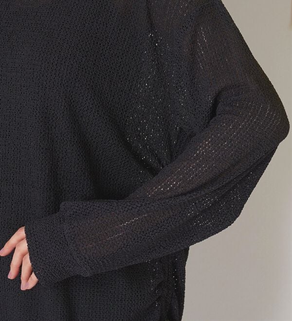 BELLUNA（ベルーナ）の「程よい透け感！メッシュ素材ドロスト使いチュニック（チュニック）」｜詳細画像