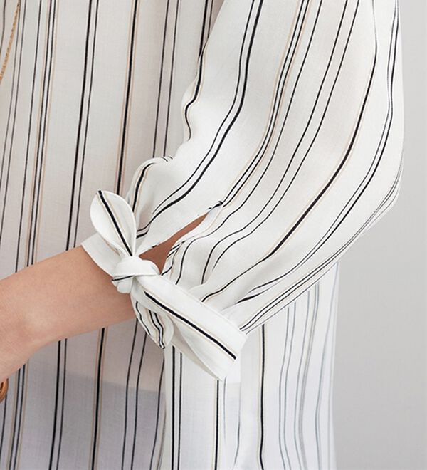 BELLUNA（ベルーナ）の「涼感やわらか袖リボンシャツチュニック（チュニック）」｜詳細画像