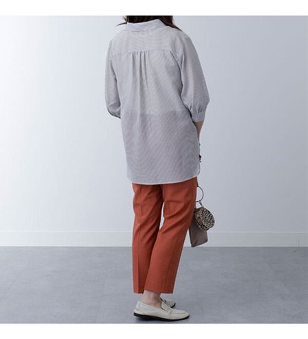 BELLUNA（ベルーナ）の「シアーストライプ素材シャツチュニック（シャツ）」｜詳細画像