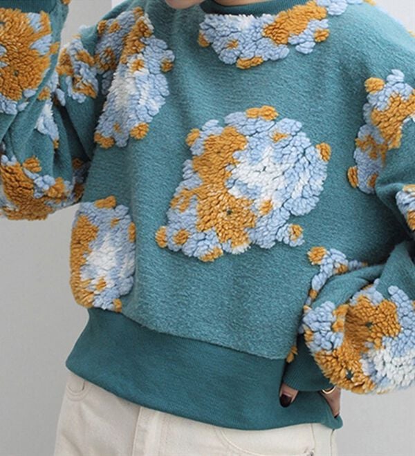 GeeRA（ジーラ）の「花柄ボアジャカードプルオーバー（トレーナー・スウェット）」｜詳細画像