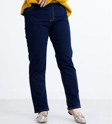 BELLUNA（ベルーナ）の「あったか裏フリースデニムパンツ（フルレングスパンツ）」