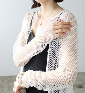 GeeRA（ジーラ）の「２ｗａｙメッシュカーディガン（ニットカーディガン）」｜オフホワイト