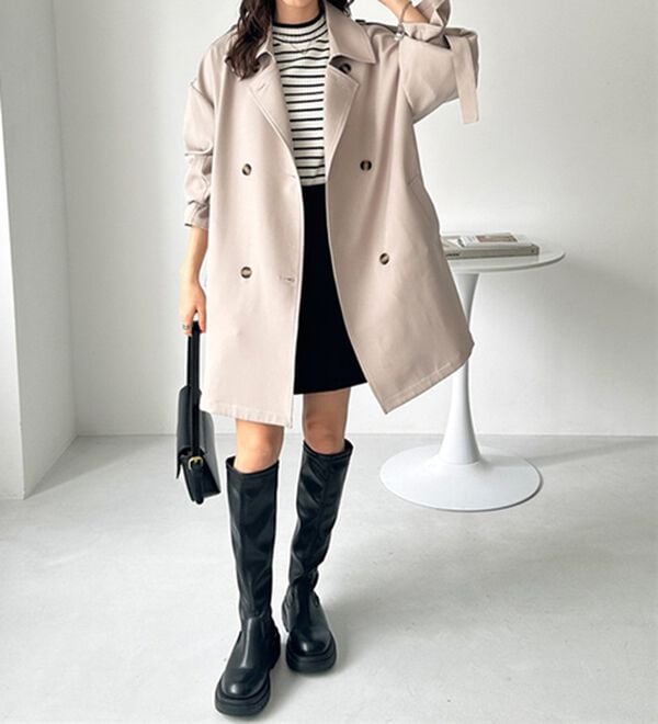 GeeRA（ジーラ）の「ミディ丈Ａライントレンチコート（ハーフコート）」｜詳細画像