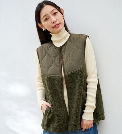 BELLUNA（ベルーナ）の「＜＆ｃｏｃｏｃｈｉ＞ボア切替中わたベスト（ベスト）」