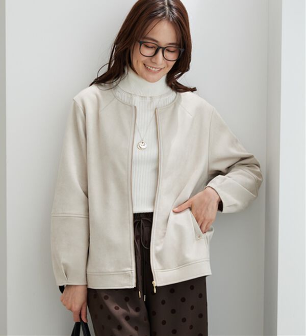 BELLUNA（ベルーナ）の「スエード調ランタン袖ミドル丈ジャケット（その他ジャケット）」｜詳細画像