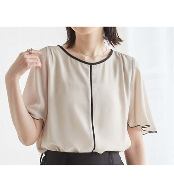 RANAN（ラナン）の「ひんやり！配色ディテールインナー付ブラウス（ブラウス）」｜詳細画像