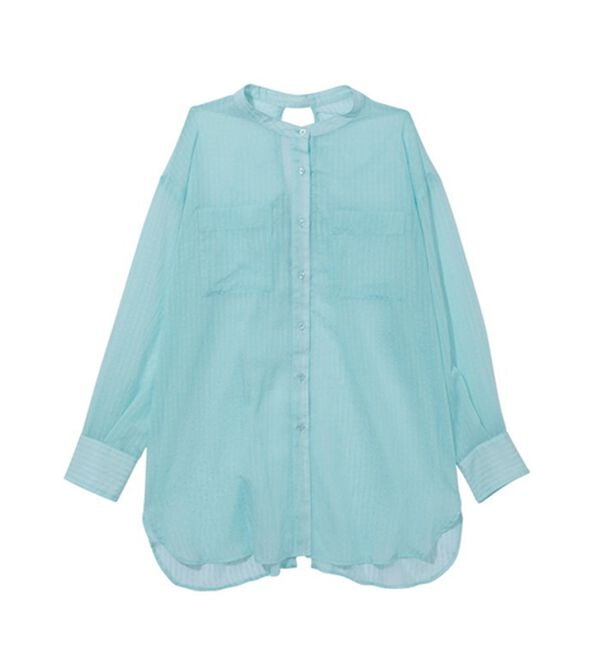 GeeRA（ジーラ）の「シアー素材ストライプマルチウェイシャツ（シャツ）」｜詳細画像