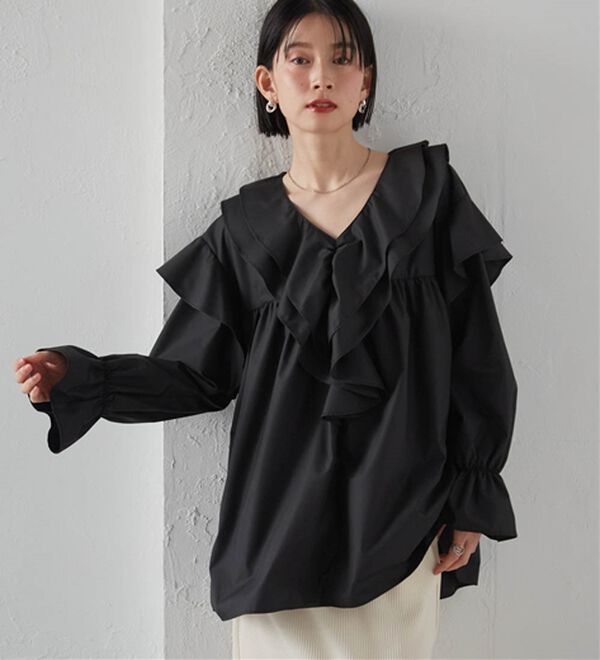 RANAN（ラナン）の「ビッグカラーフリルブラウス（ブラウス）」｜詳細画像