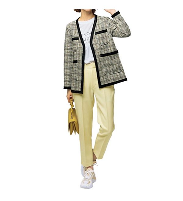 VINNO（ヴィノ）の「カットツイードジャケット風カーディガン（その他カーディガン）」｜詳細画像