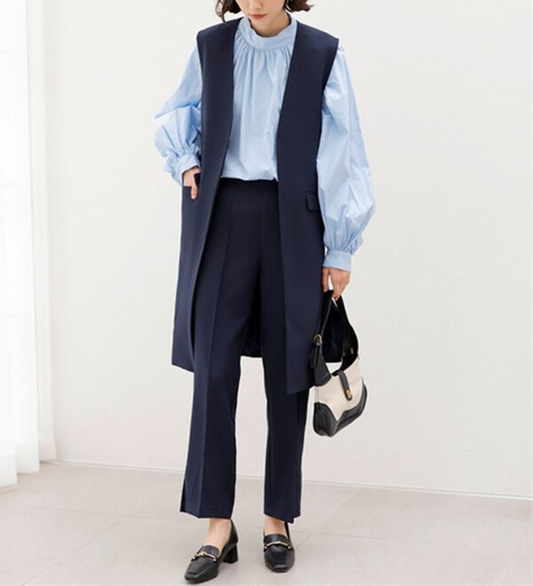 GeeRA（ジーラ）の「【２点セット】ロングジレセットアップスーツ（パンツスーツ）」｜詳細画像