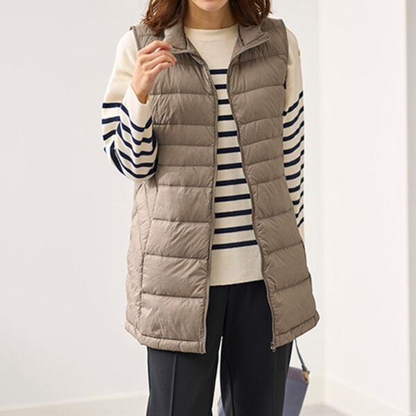 BELLUNA（ベルーナ）の「洗える！軽量ダウンロングベスト（ポーチ付）（ベスト）」｜詳細画像