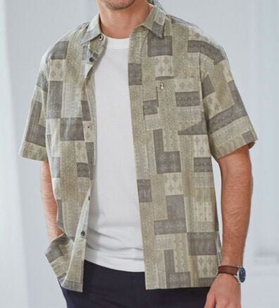 「＜ハッシュパピー＞半袖バンダナプリントシャツ（メンズシャツ）」