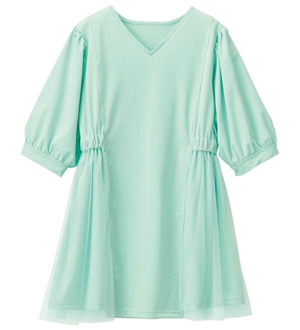 RANAN（ラナン）の「ひんやり！カットソー＆チュール切替チュニック（チュニック）」｜詳細画像