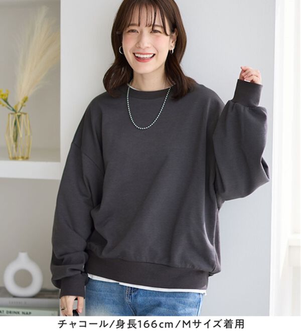 Viola e Viola（ヴィオラ エ ヴィオラ）の「袖ボリューム裏毛スウェットトップス（カットソー）」｜詳細画像