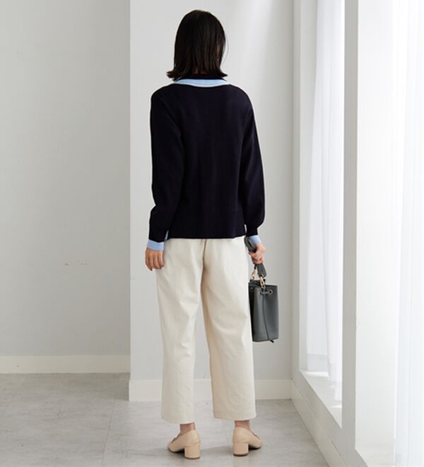 BELLUNA（ベルーナ）の「配色衿デザインニットカーディガン（ニットカーディガン）」｜詳細画像