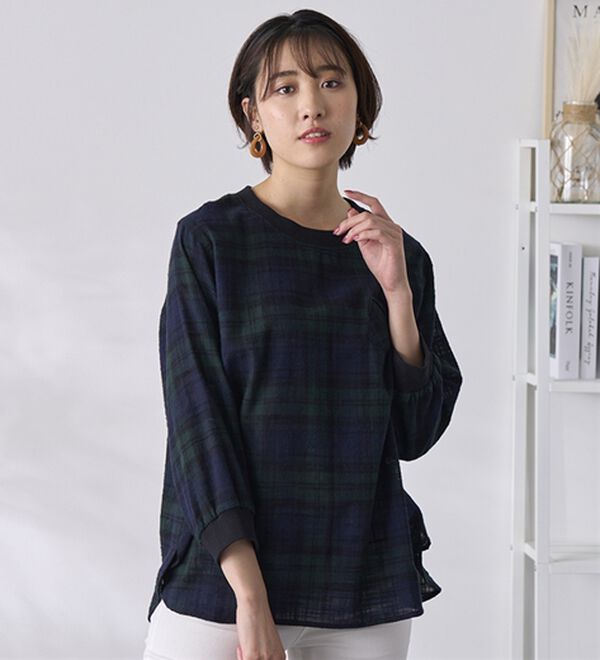 BELLUNA（ベルーナ）の「スラブ素材リブ使いブラウス（ブラウス）」｜詳細画像