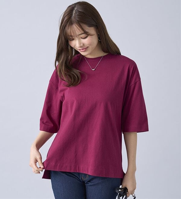 BELLUNA（ベルーナ）の「ひんやリッチコットン大人のゆったりプルオーバー（カットソー）」｜詳細画像