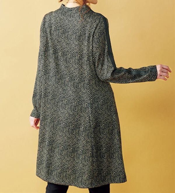 BELLUNA（ベルーナ）の「裏起毛ヘリンボーン柄ライン配色使いチュニック（チュニックワンピース）」｜詳細画像