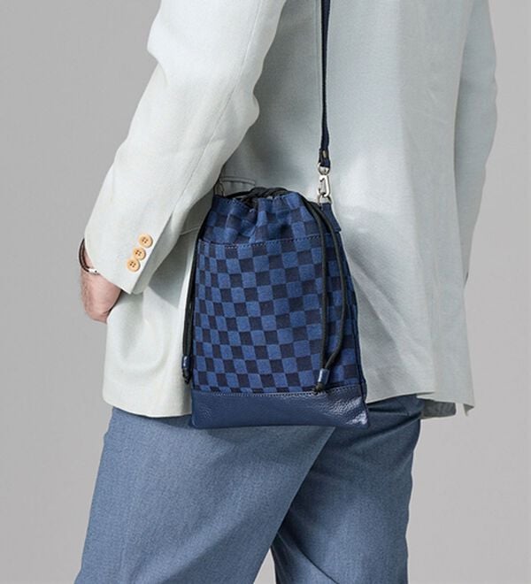 「倉敷デニム&times;姫路レザー２ＷＡＹイマドキ信玄袋（その他メンズバッグ）」｜詳細画像