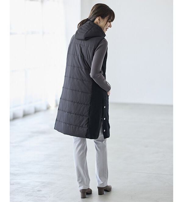 BELLUNA（ベルーナ）の「細見え中わたキルト切替ロングベスト（中わたコート・ベスト）」｜詳細画像