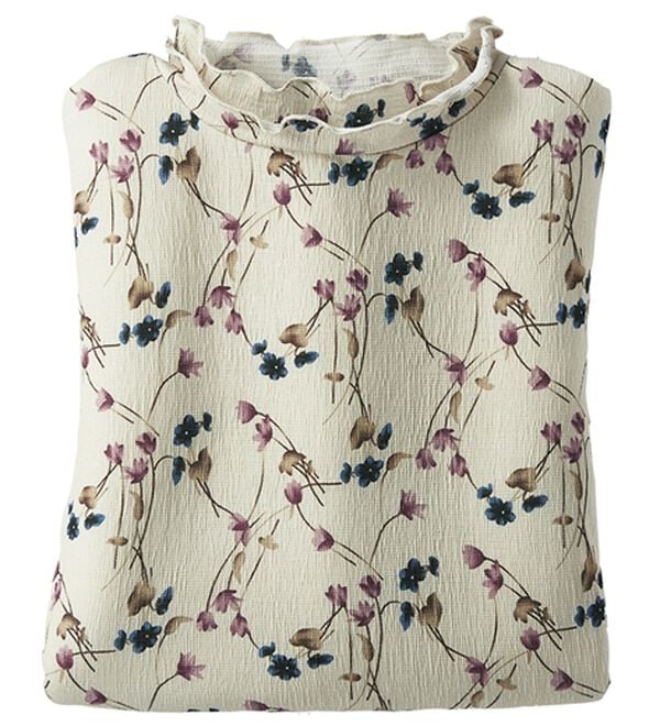 BELLUNA（ベルーナ）の「楊柳素材プリントハイネックプルオーバー（カットソー）」｜中花柄(オフ白)