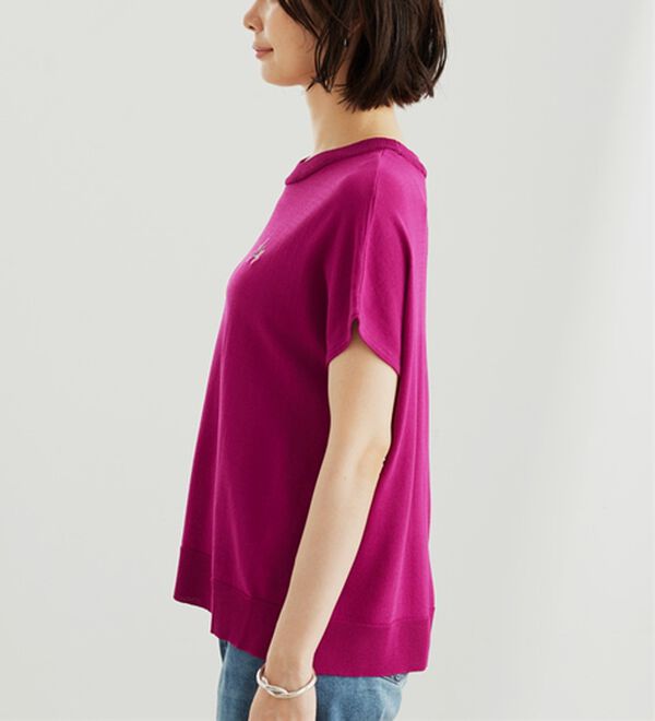 BELLUNA（ベルーナ）の「【快適Ｌａｂ．】Tシャツより上品！ひんやり洗えるニットＴ（ニット・セーター）」｜詳細画像