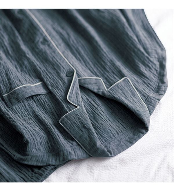 「【２着組】さらのびシャーリングガーゼパジャマ（メンズルームウェア）」｜詳細画像