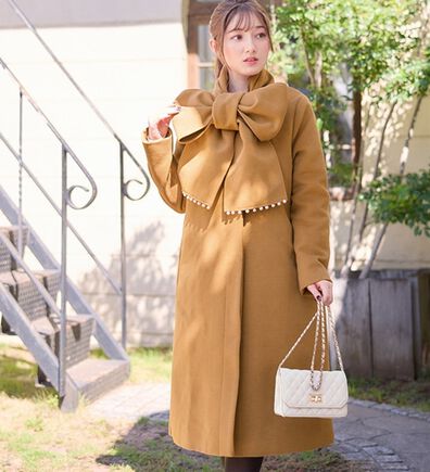 alotta（アロッタ）の「マフラー付ノーカラーロングコート（ロングコート）」